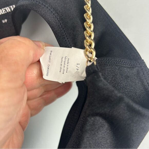 WEWOREWHAT Black Gold Chain Strap Top Bra Cami Scoopneck Adjustable Sz S or 4 - Picture 12 of 14